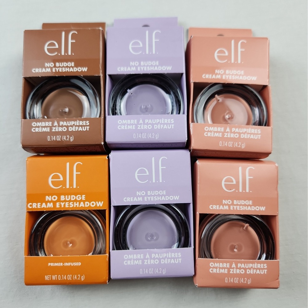 E.l.f. No Budge Cream Eyeshadow 4 Different Colors Lot 6 0.14oz New In Package
